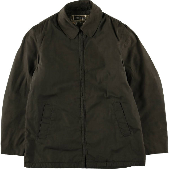 MANSTYLE padded zip-up jacket, men's size M polyester Khaki type Vintage Second Hand