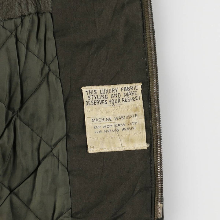 MANSTYLE padded zip-up jacket, men's size M polyester Khaki type Vintage Second Hand