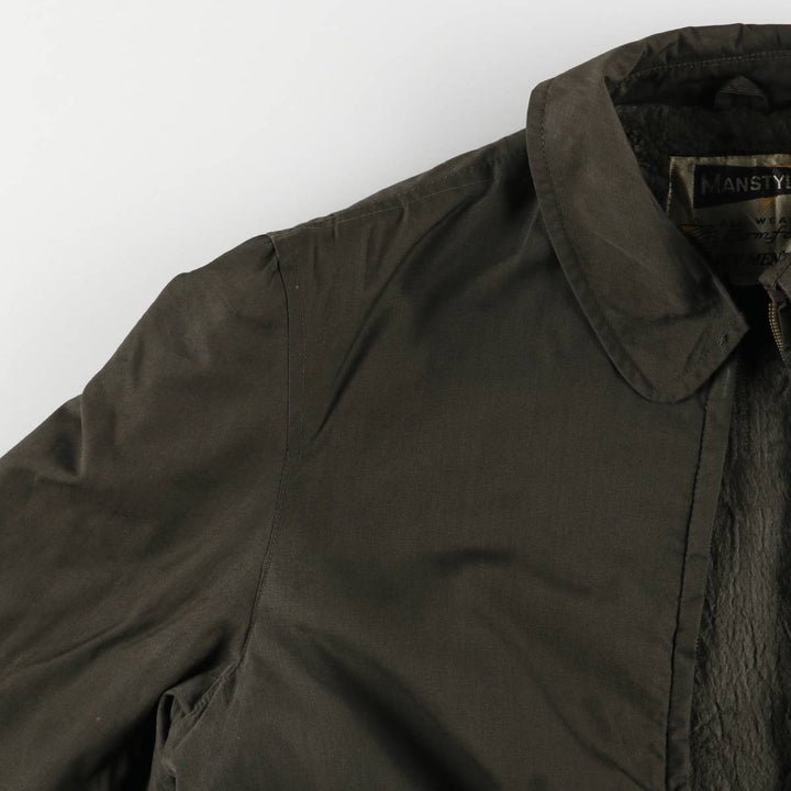 MANSTYLE padded zip-up jacket, men's size M polyester Khaki type Vintage Second Hand