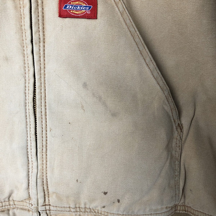 Dickies Active Jacket Type Padded Duck Full Zip Hoodie, Men's Size L cotton Beige type Vintage Second Hand