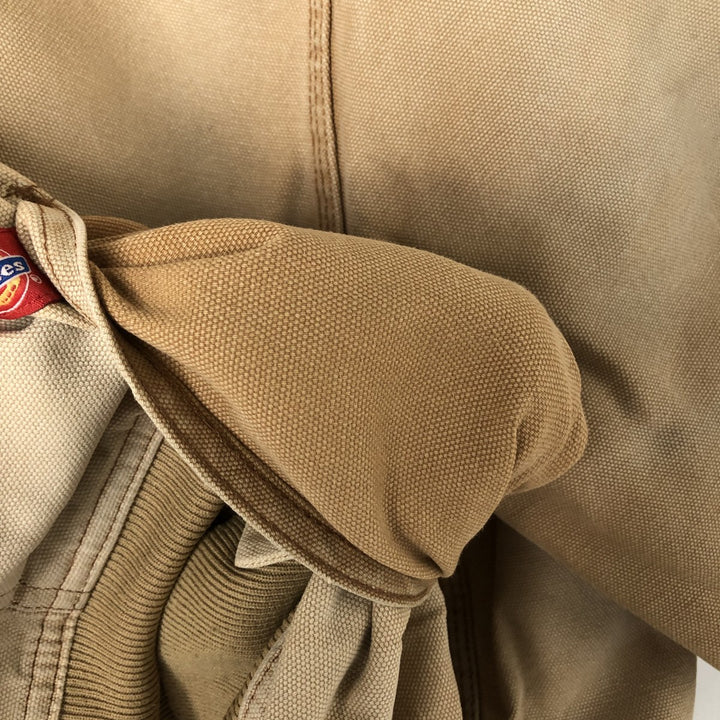 Dickies Active Jacket Type Padded Duck Full Zip Hoodie, Men's Size L cotton Beige type Vintage Second Hand