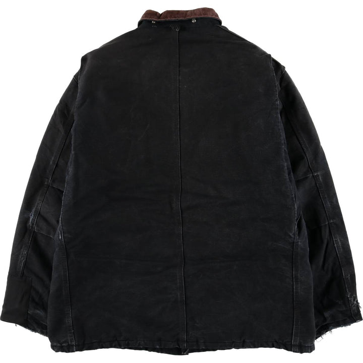 00'S Carhartt Traditional Coat Duck Work Jacket Made in USA Men's L size unclear black type Vintage Second Hand