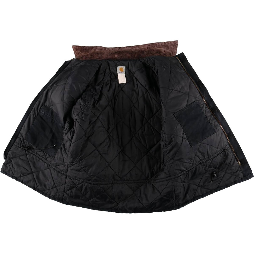 00'S Carhartt Traditional Coat Duck Work Jacket Made in USA Men's L size unclear black type Vintage Second Hand