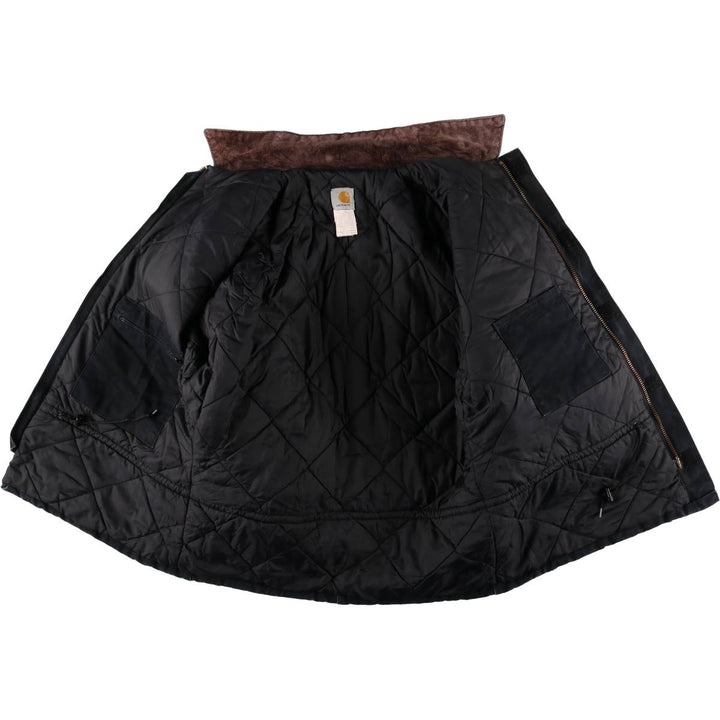 00'S Carhartt Traditional Coat Duck Work Jacket Made in USA Men's L size unclear black type Vintage Second Hand