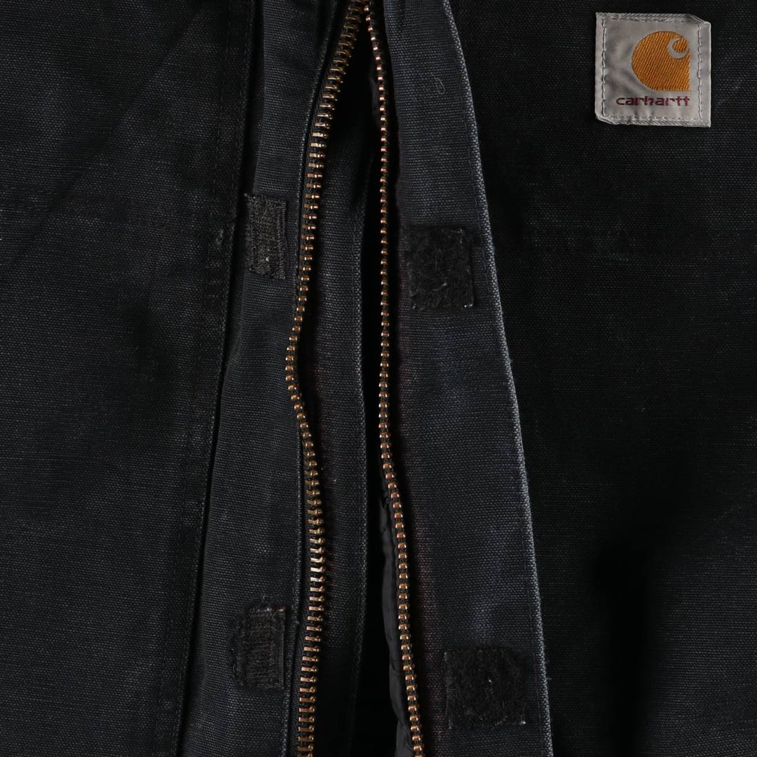 00'S Carhartt Traditional Coat Duck Work Jacket Made in USA Men's L size unclear black type Vintage Second Hand