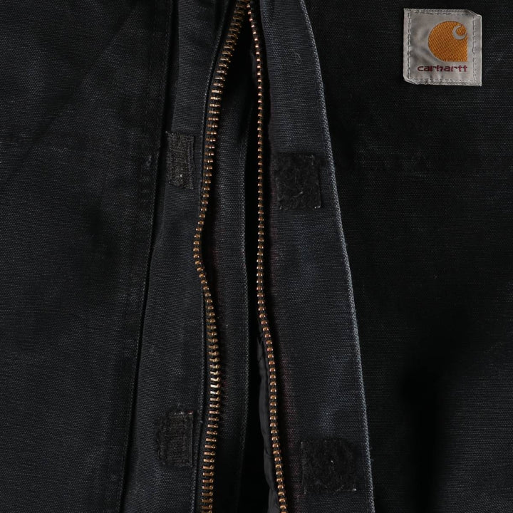00'S Carhartt Traditional Coat Duck Work Jacket Made in USA Men's L size unclear black type Vintage Second Hand