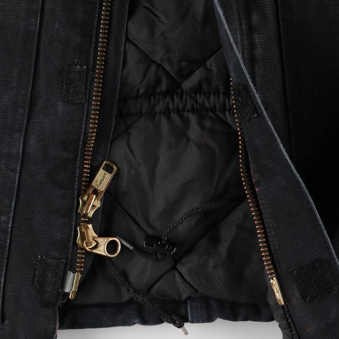 00'S Carhartt Traditional Coat Duck Work Jacket Made in USA Men's L size unclear black type Vintage Second Hand