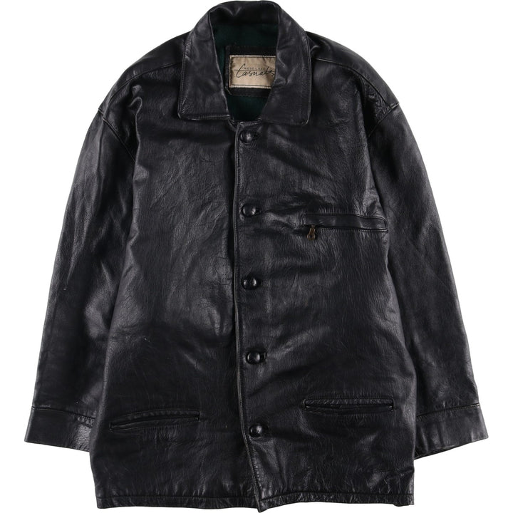WEST LAKE Casuals Leather Coat, Men's Size M genuine leather black type Vintage Second Hand