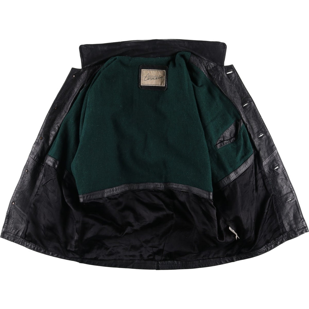 WEST LAKE Casuals Leather Coat, Men's Size M genuine leather black type Vintage Second Hand