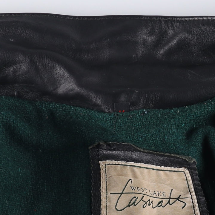 WEST LAKE Casuals Leather Coat, Men's Size M genuine leather black type Vintage Second Hand