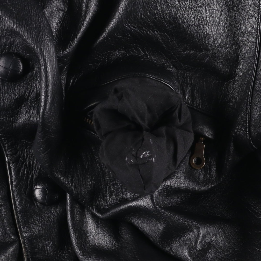 WEST LAKE Casuals Leather Coat, Men's Size M genuine leather black type Vintage Second Hand