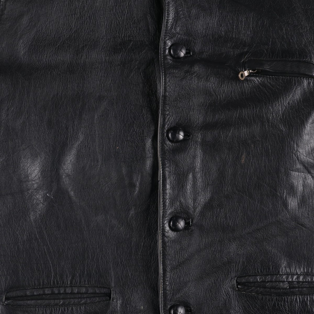 WEST LAKE Casuals Leather Coat, Men's Size M genuine leather black type Vintage Second Hand