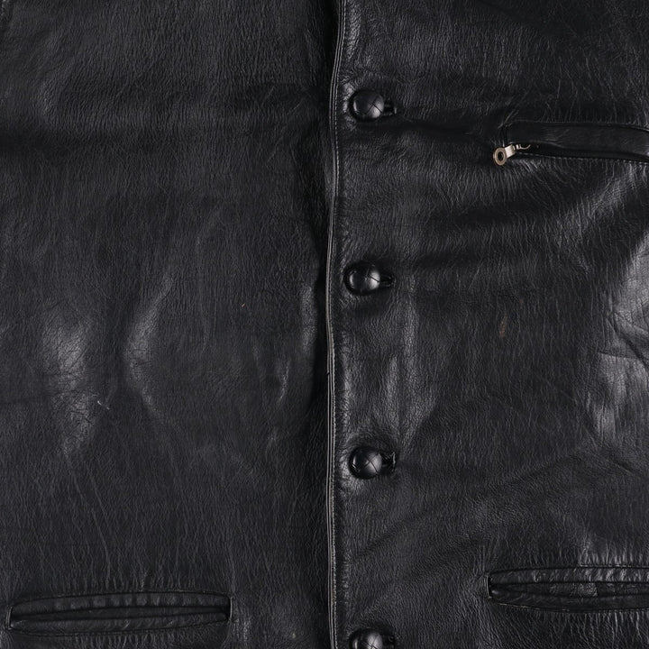 WEST LAKE Casuals Leather Coat, Men's Size M genuine leather black type Vintage Second Hand