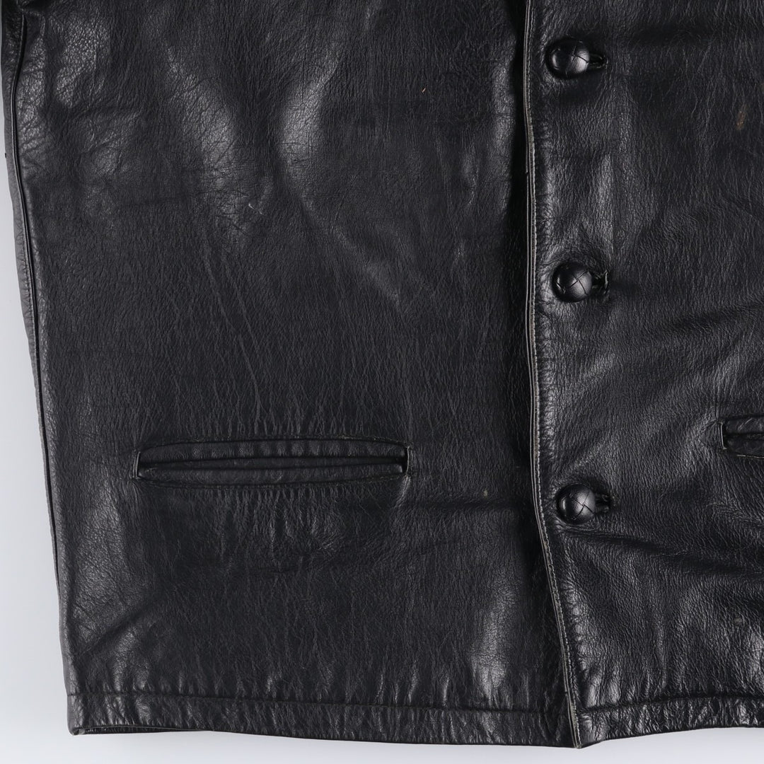 WEST LAKE Casuals Leather Coat, Men's Size M genuine leather black type Vintage Second Hand