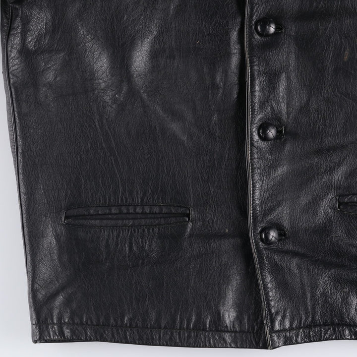 WEST LAKE Casuals Leather Coat, Men's Size M genuine leather black type Vintage Second Hand