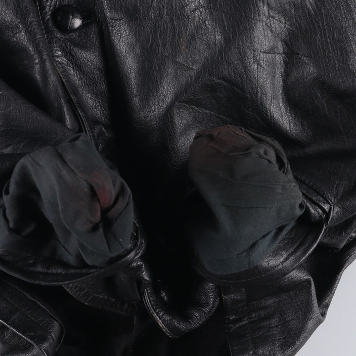 WEST LAKE Casuals Leather Coat, Men's Size M genuine leather black type Vintage Second Hand