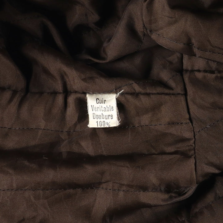 Francesco Rizzi padded leather jacket, made in France, men's size XL genuine leather Beige type Vintage Second Hand