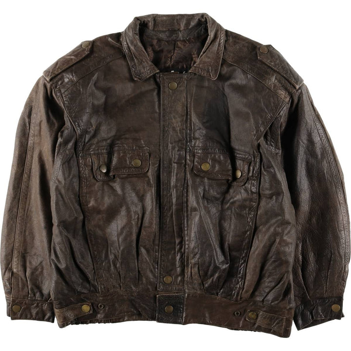 Winlit Padded Leather Blouson, Men's Size M genuine leather brown type Vintage Second Hand