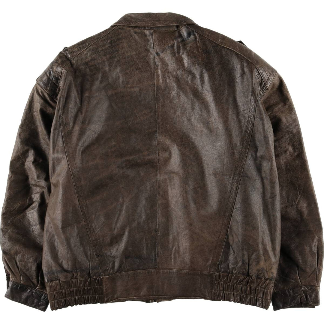 Winlit Padded Leather Blouson, Men's Size M genuine leather brown type Vintage Second Hand