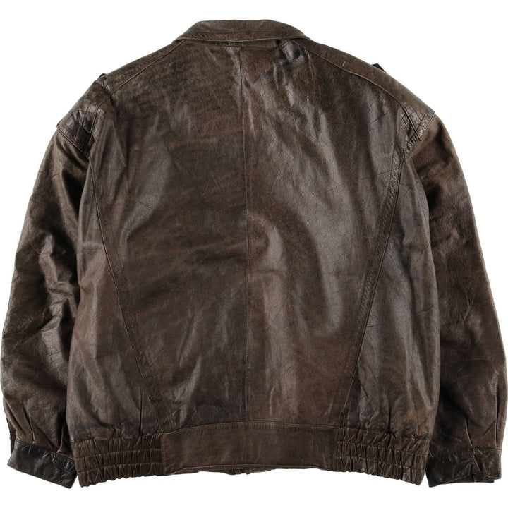 Winlit Padded Leather Blouson, Men's Size M genuine leather brown type Vintage Second Hand