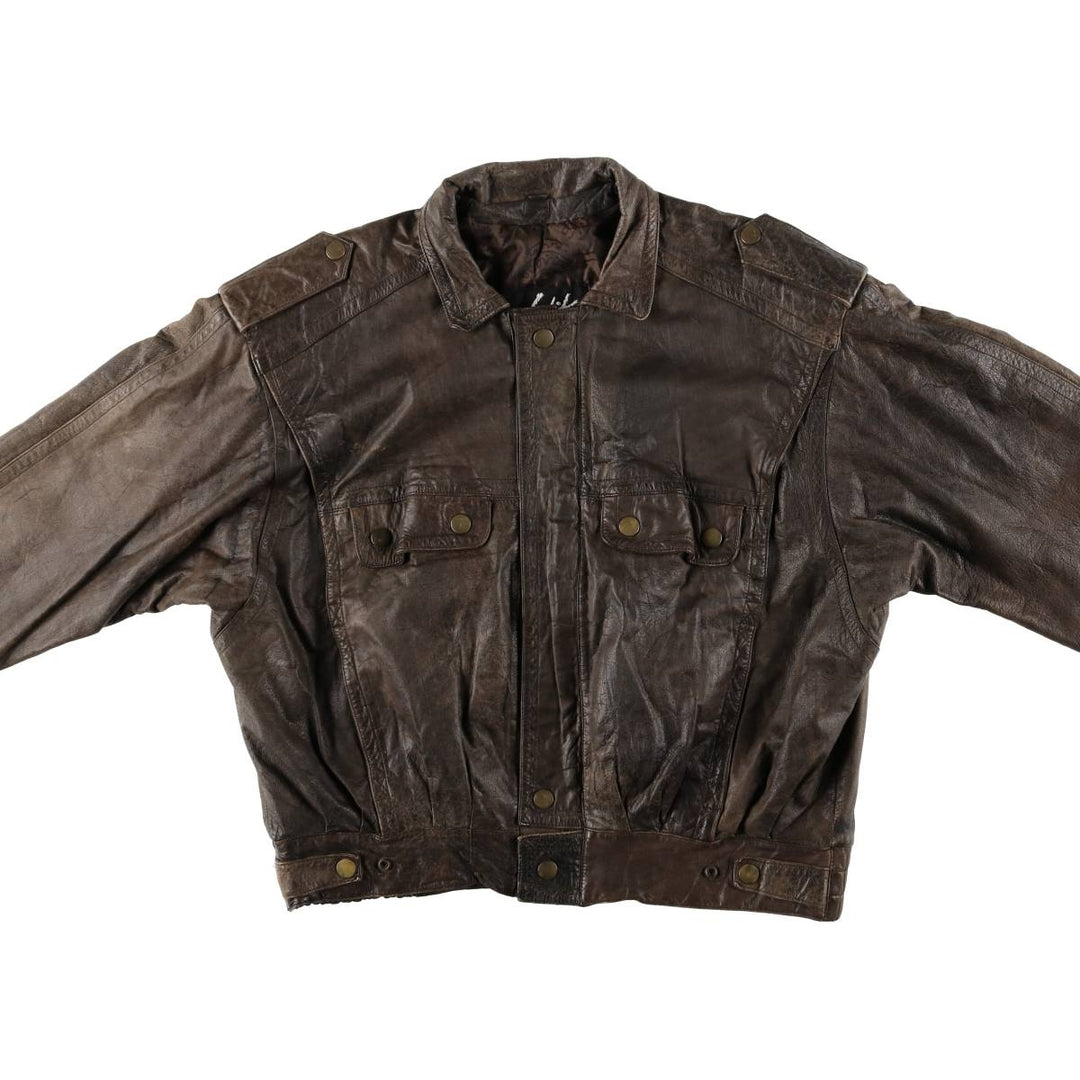Winlit Padded Leather Blouson, Men's Size M genuine leather brown type Vintage Second Hand