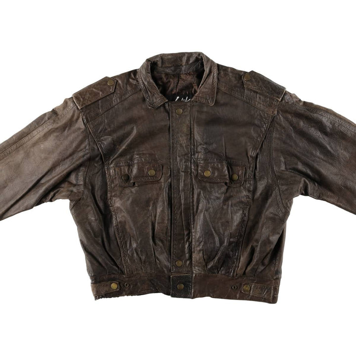 Winlit Padded Leather Blouson, Men's Size M genuine leather brown type Vintage Second Hand