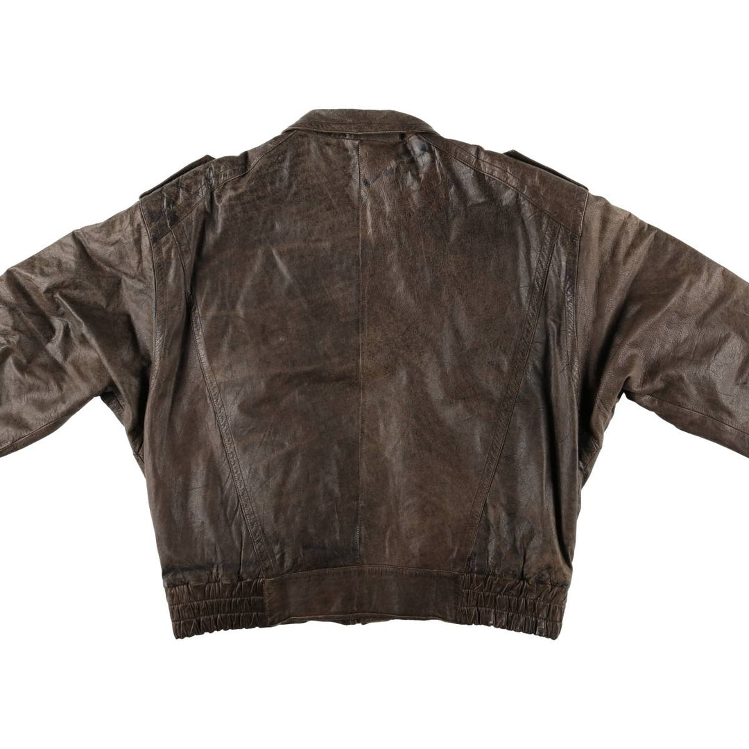 Winlit Padded Leather Blouson, Men's Size M genuine leather brown type Vintage Second Hand