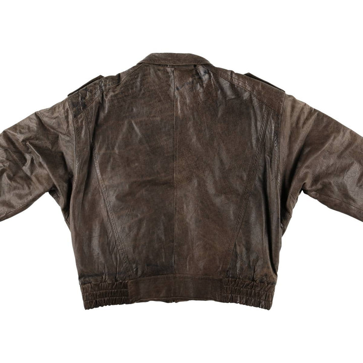 Winlit Padded Leather Blouson, Men's Size M genuine leather brown type Vintage Second Hand