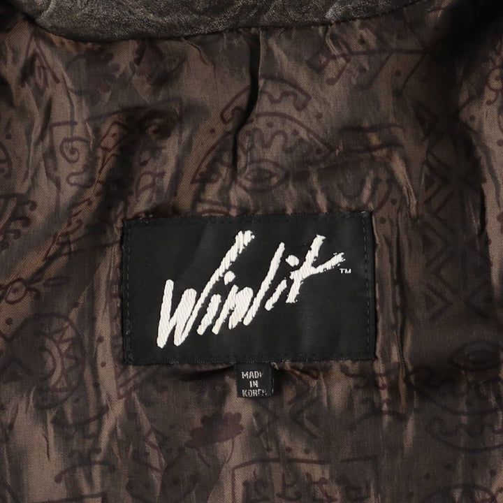 Winlit Padded Leather Blouson, Men's Size M genuine leather brown type Vintage Second Hand