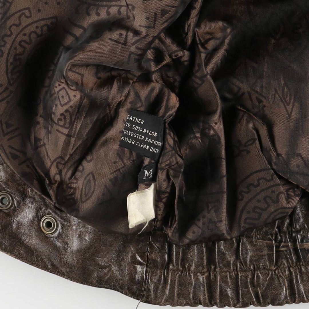 Winlit Padded Leather Blouson, Men's Size M genuine leather brown type Vintage Second Hand