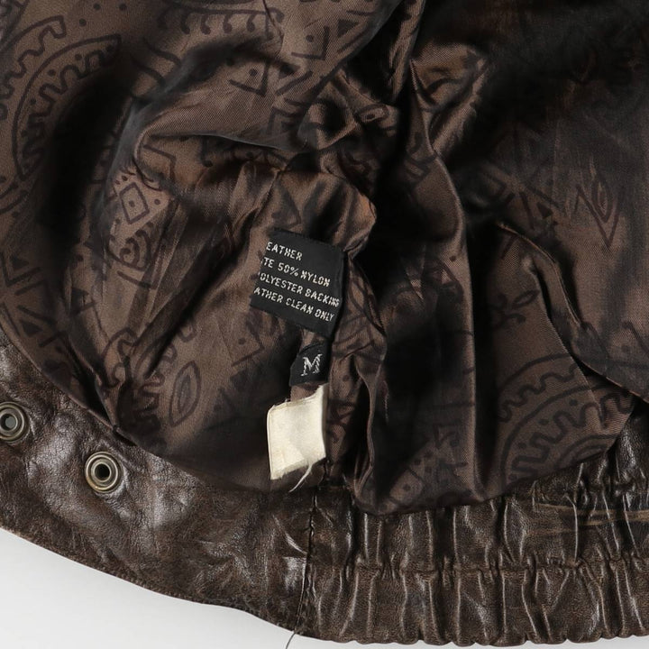 Winlit Padded Leather Blouson, Men's Size M genuine leather brown type Vintage Second Hand