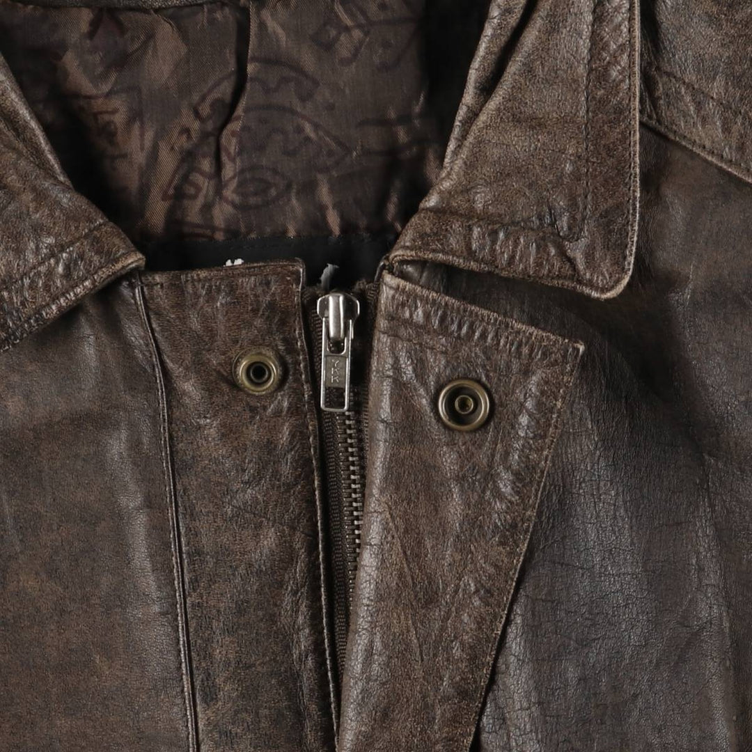 Winlit Padded Leather Blouson, Men's Size M genuine leather brown type Vintage Second Hand