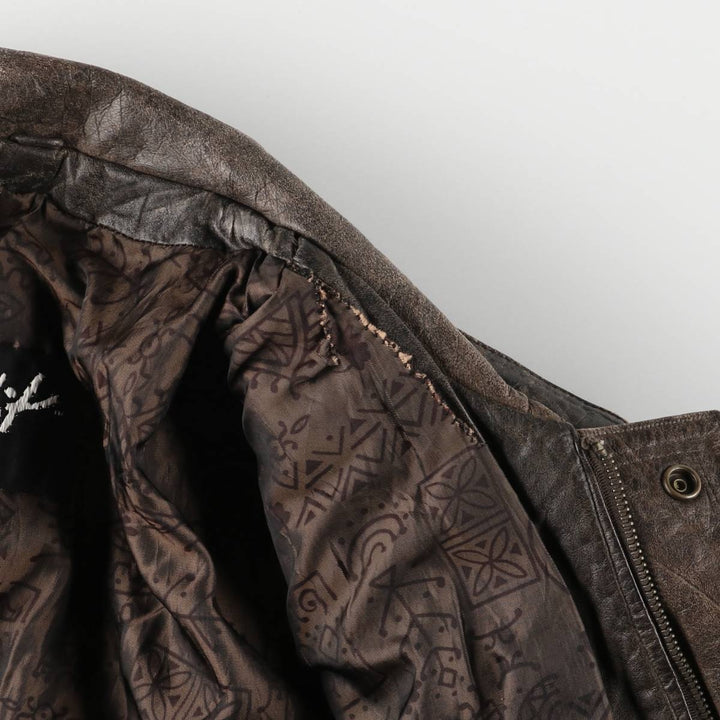 Winlit Padded Leather Blouson, Men's Size M genuine leather brown type Vintage Second Hand