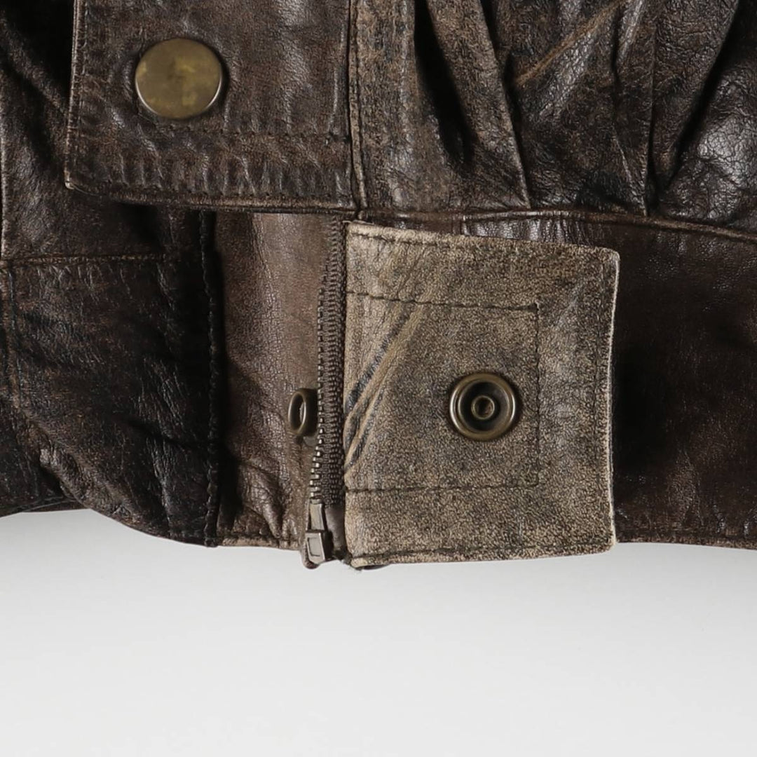 Winlit Padded Leather Blouson, Men's Size M genuine leather brown type Vintage Second Hand