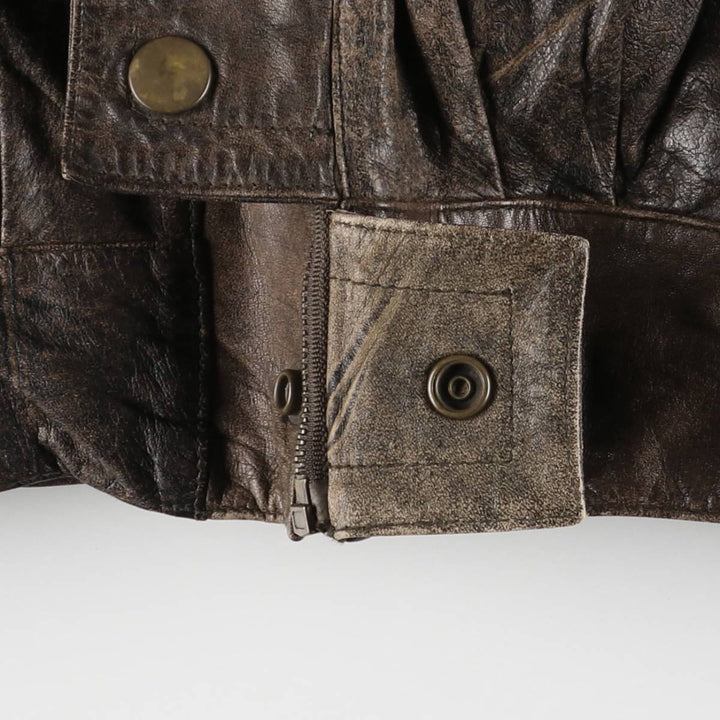 Winlit Padded Leather Blouson, Men's Size M genuine leather brown type Vintage Second Hand