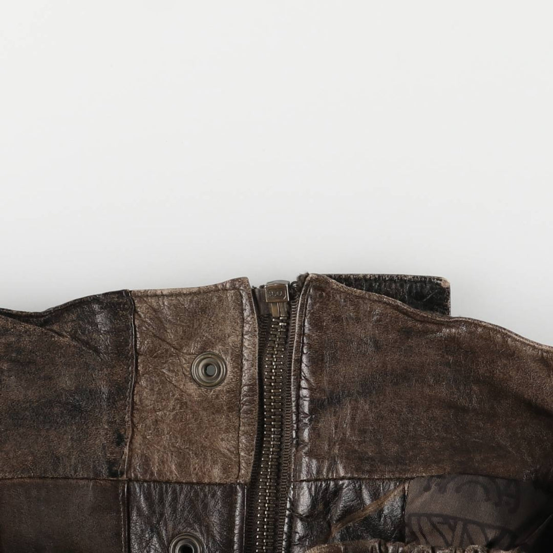 Winlit Padded Leather Blouson, Men's Size M genuine leather brown type Vintage Second Hand