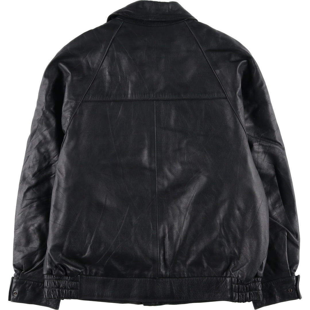 Swing top type leather blouson, men's size XL unclear black type Vintage Second Hand