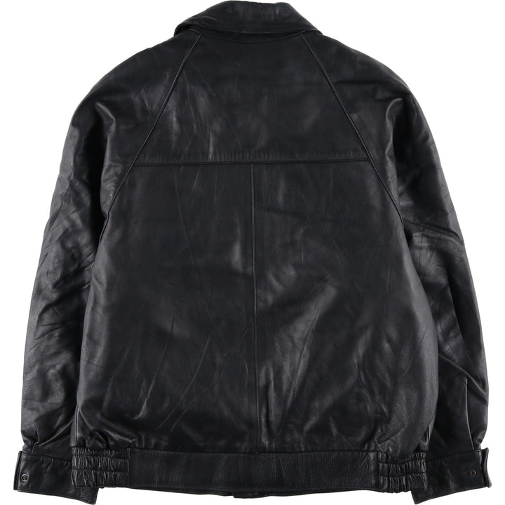Swing top type leather blouson, men's size XL unclear black type Vintage Second Hand