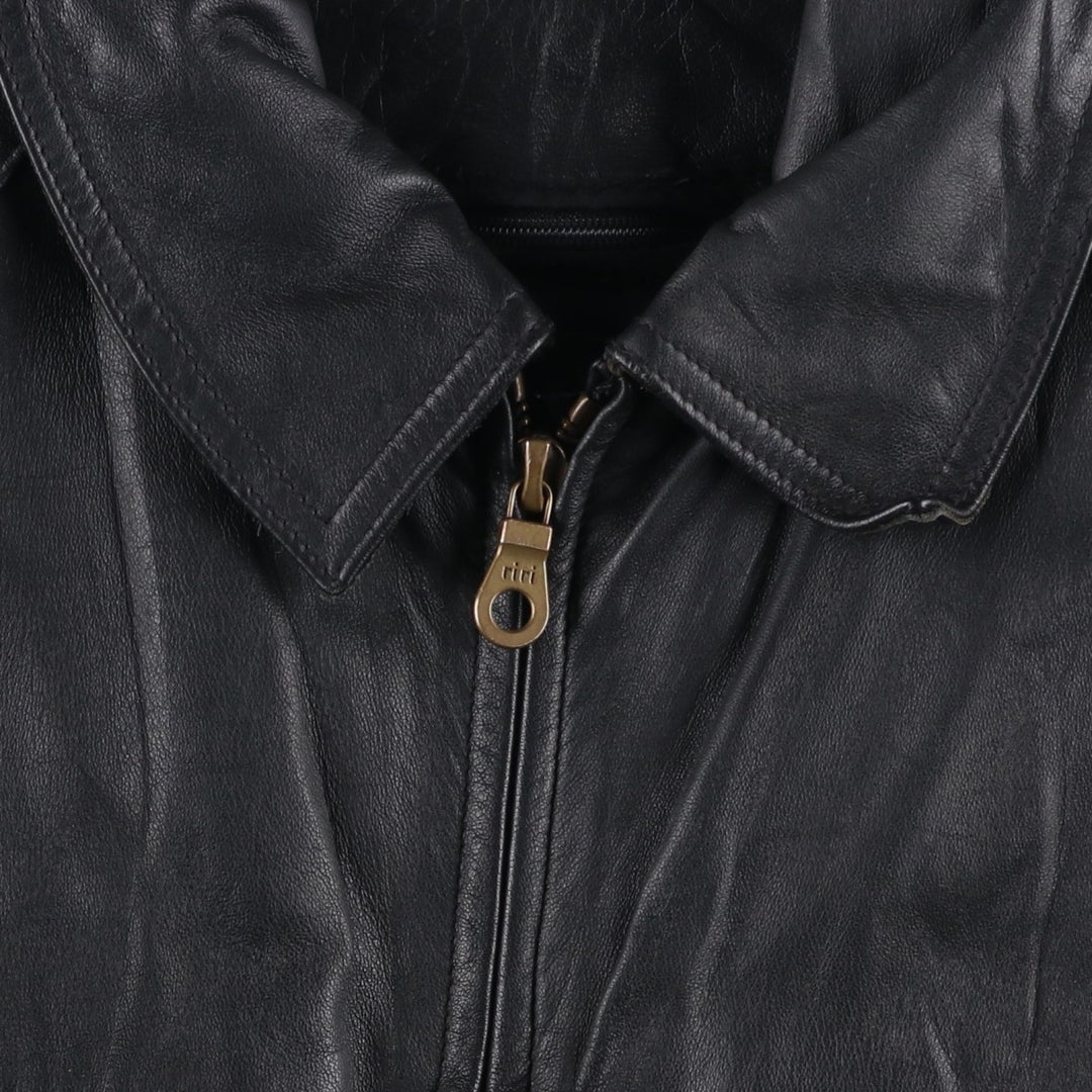 Swing top type leather blouson, men's size XL unclear black type Vintage Second Hand