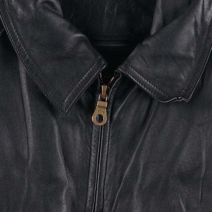 Swing top type leather blouson, men's size XL unclear black type Vintage Second Hand