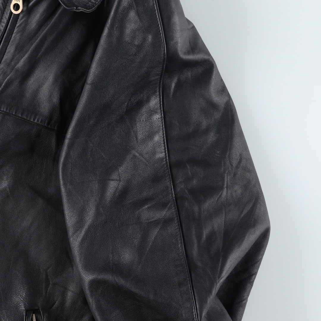 Swing top type leather blouson, men's size XL unclear black type Vintage Second Hand