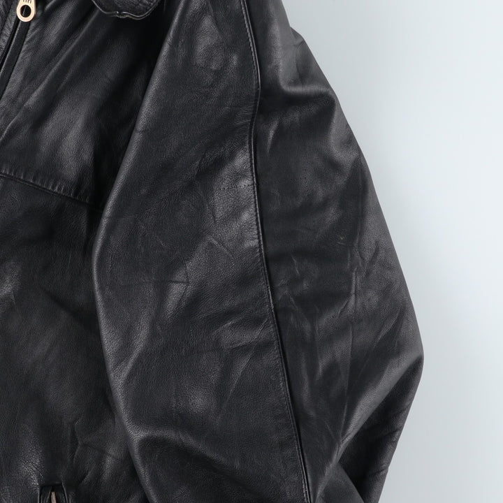 Swing top type leather blouson, men's size XL unclear black type Vintage Second Hand