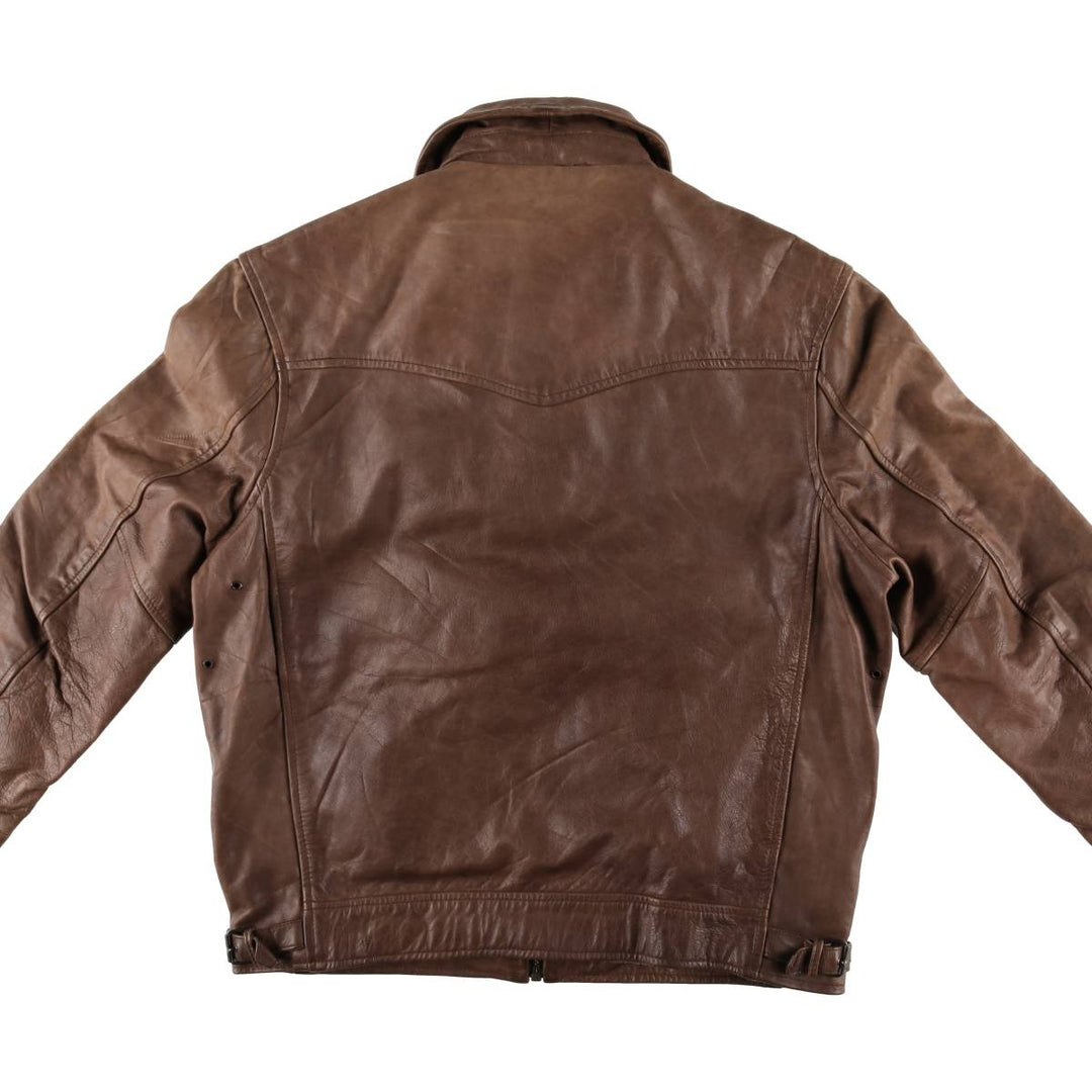 AMI LONDON Swing Top Leather Blouson, Men's Size XL genuine leather brown type Vintage Second Hand