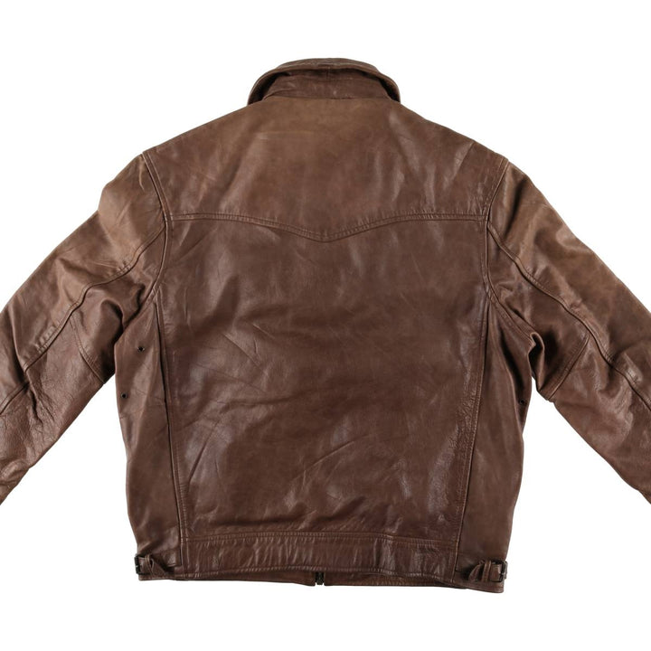 AMI LONDON Swing Top Leather Blouson, Men's Size XL genuine leather brown type Vintage Second Hand