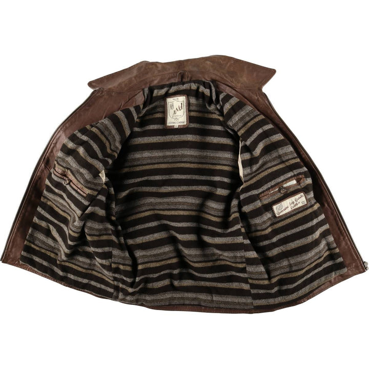 AMI LONDON Swing Top Leather Blouson, Men's Size XL genuine leather brown type Vintage Second Hand