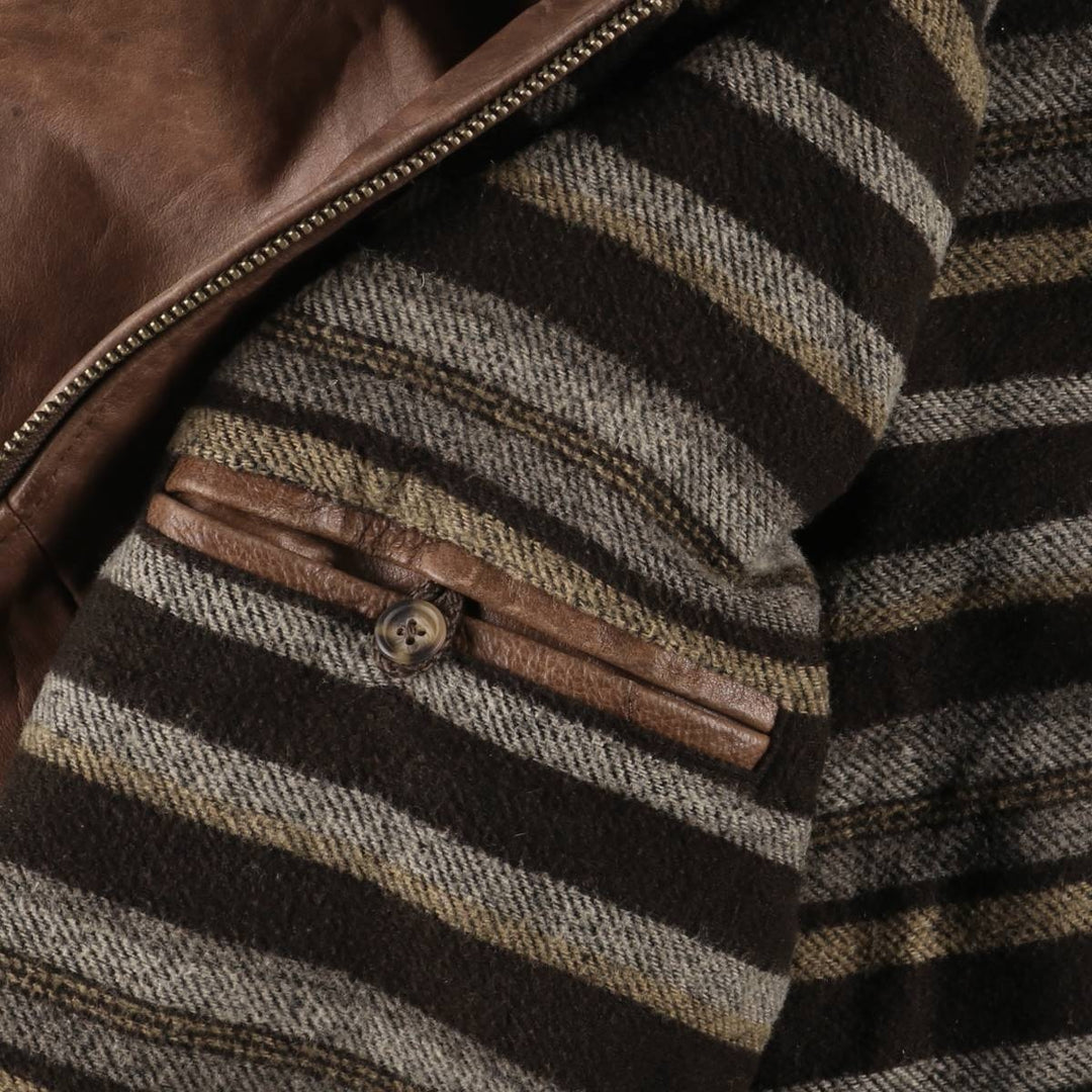 AMI LONDON Swing Top Leather Blouson, Men's Size XL genuine leather brown type Vintage Second Hand