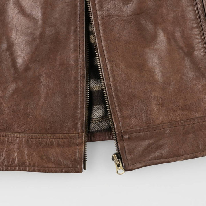 AMI LONDON Swing Top Leather Blouson, Men's Size XL genuine leather brown type Vintage Second Hand