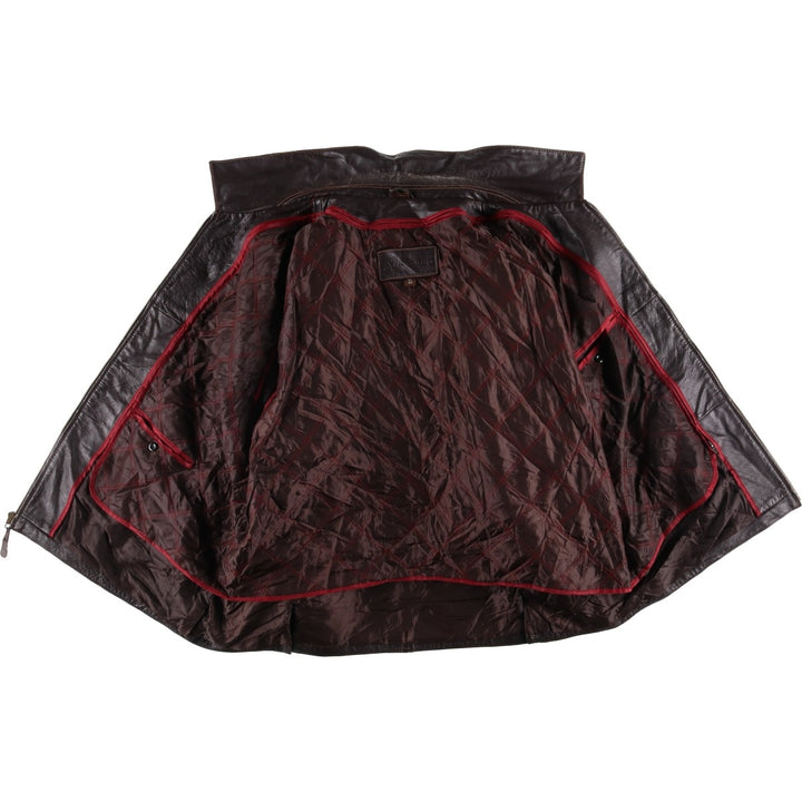 St. John's Bay Padded Swing-Top Leather Blouson, Men's XL genuine leather brown type Vintage Second Hand