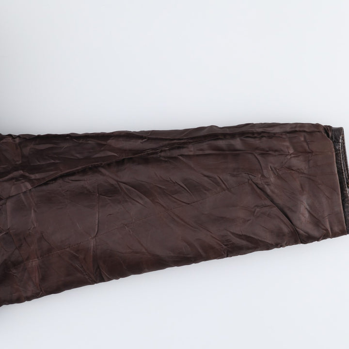 St. John's Bay Padded Swing-Top Leather Blouson, Men's XL genuine leather brown type Vintage Second Hand