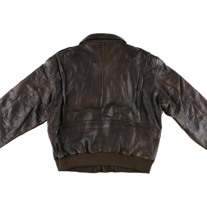 A-2 type padded leather flight jacket, men's size XL genuine leather brown type Vintage Second Hand